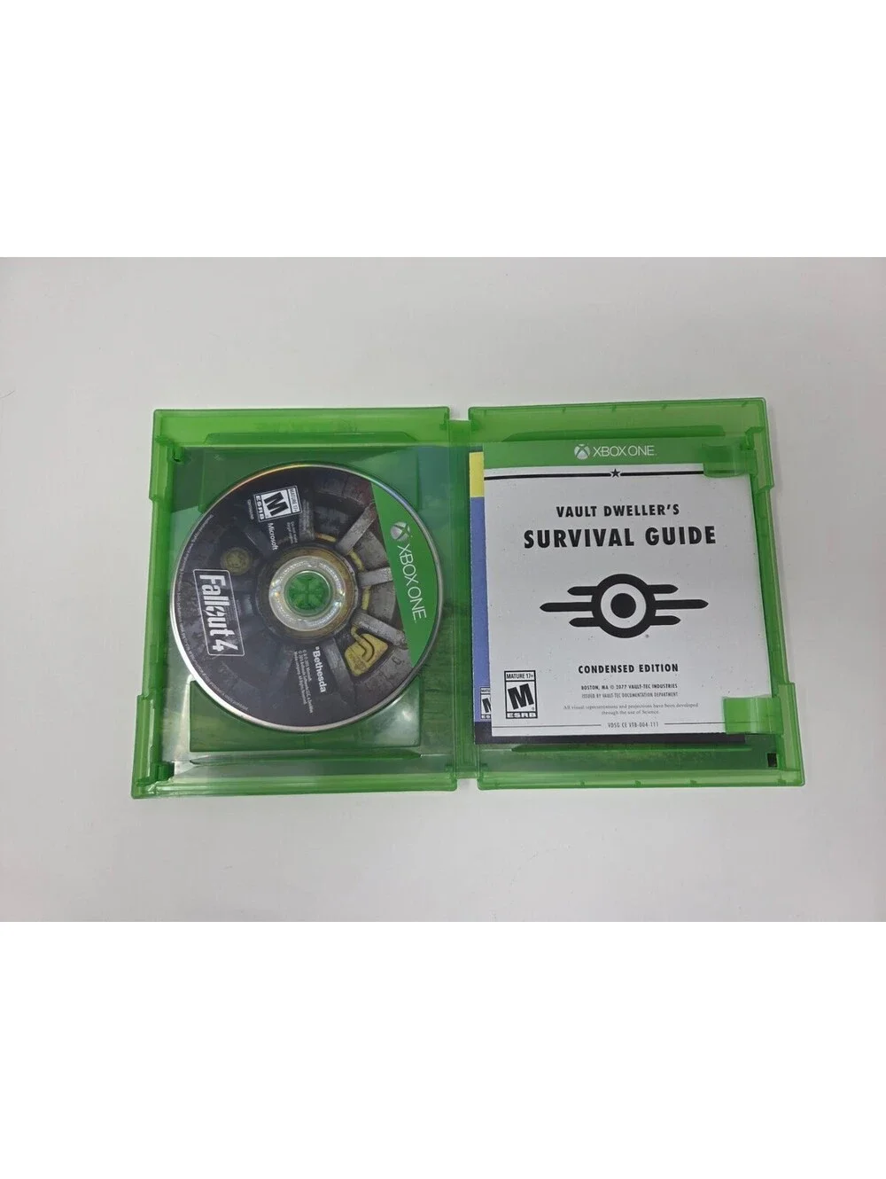 Fallout 4 Xbox One Game Disc and Case with Vault Dweller’s Survival Guide